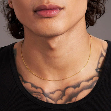 Diamond Cut Cable Chain Necklace - Gold 24k