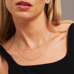 Diamond Cut Cable Chain Necklace - Platinum