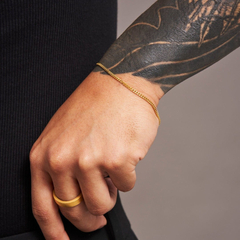 Diamond Cut Curb Chain Bracelet - Gold 24k