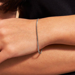 Diamond Cut Curb Chain Bracelet - Platinum