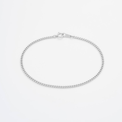 Diamond Cut Curb Chain Bracelet - Platinum