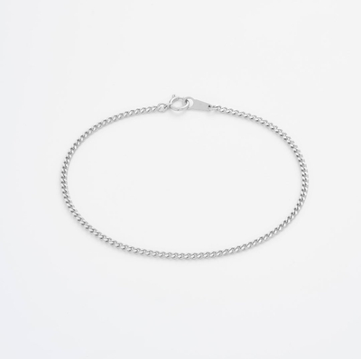 Diamond Cut Curb Chain Bracelet - Platinum