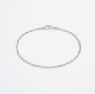 Diamond cut curb chain bracelet