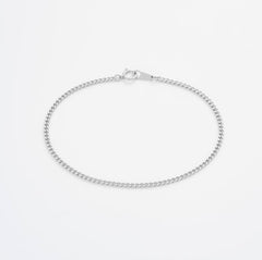Diamond Cut Curb Chain Bracelet - Platinum