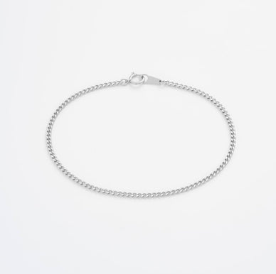 Diamond Cut Curb Chain Bracelet - Platinum