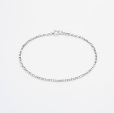 Diamond Cut Curb Chain Bracelet - Platinum