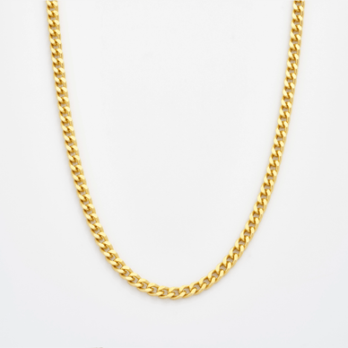 Diamond Cut Curb Chain Necklace - Gold 24k