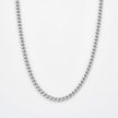 Diamond Cut Curb Chain Necklace - Platinum