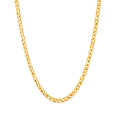 Diamond Cut Curb Chain Necklace - Gold 24k