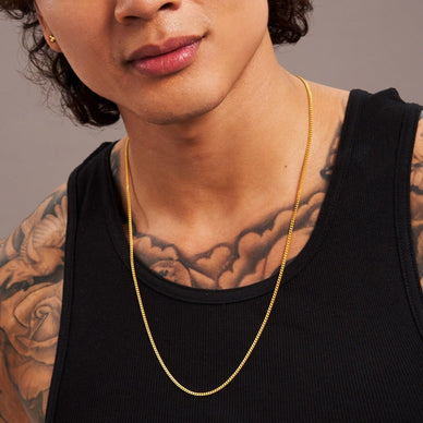 Diamond Cut Curb Chain Necklace - Gold 24k