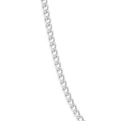 Diamond Cut Curb Chain Necklace - Platinum