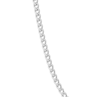 Diamond Cut Curb Chain Necklace - Platinum