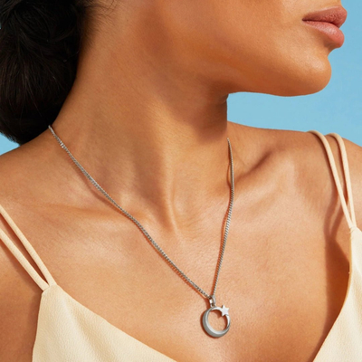 Diamond Cut Curb Chain Necklace - Platinum