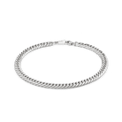 Diamond cut double curb chain bracelet