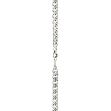 Diamond Cut Double Curb Chain Bracelet - Platinum