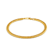 Diamond Cut Double Curb Chain Bracelet - Gold 24k