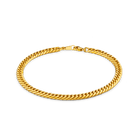 Diamond cut double curb chain bracelet