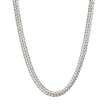 Diamond Cut Double Curb Chain Necklace - Platinum