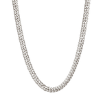 Diamond cut double curb chain necklace
