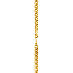 Diamond Cut Double Curb Chain Necklace - Gold 24k