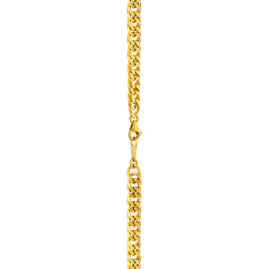 Diamond Cut Double Curb Chain Necklace - Gold 24k