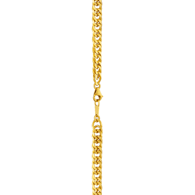 Diamond Cut Double Curb Chain Necklace - Gold 24k