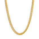 Diamond cut double curb chain necklace