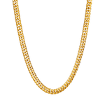 Diamond cut double curb chain necklace