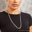 Diamond Cut Double Curb Chain Necklace - Platinum