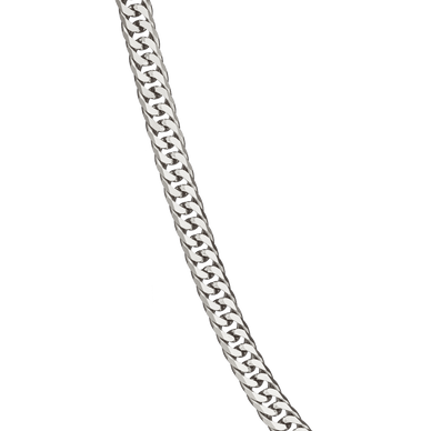 Diamond Cut Double Curb Chain Necklace - Platinum