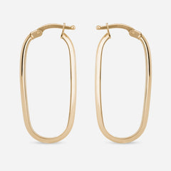 Elongated Gold Hoop Earrings