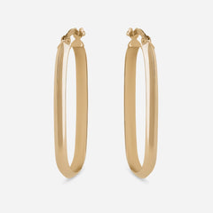 Elongated Gold Hoop Earrings