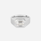 Emerald cut wide statement ring