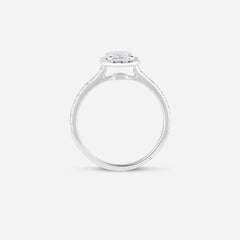 Emerald Cut Halo Diamond Ring - Colour D/VVS
