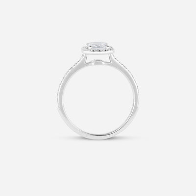 Emerald Cut Halo Diamond Ring - Colour D/VVS