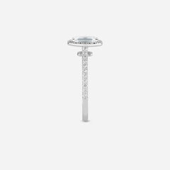 Emerald Cut Halo Diamond Ring - Colour D/VVS