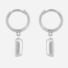 Emerald Cut Diamond Hoop Drop Earrings - Colour D/VVS