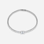 Emerald cut diamond tennis bracelet - colour d/vvs