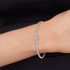 Emerald Cut Diamond Tennis Bracelet - Colour D/VVS