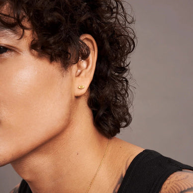 Evil Eye Stud Earrings - Gold 14k