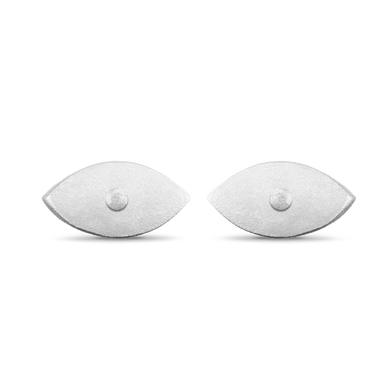 Evil Eye Stud Earrings - Silver