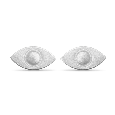Evil Eye Stud Earrings - Silver