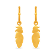 Feather Charm Hoop Earrings - Gold 24k
