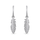 Feather charm hoop earrings
