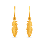 Feather charm hoop earrings