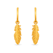 Feather Charm Hoop Earrings - Gold 24k