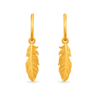 Feather charm hoop earrings