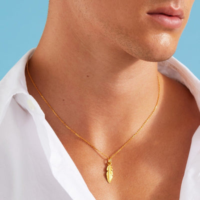 Feather Pendant - Gold 24k
