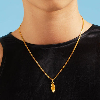 Feather Pendant - Gold 24k