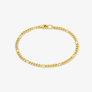 Narrow Figaro Chain Bracelet - Gold 18k